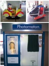 Manèges, photomaton et photocopieur à l'aéroport de Strasbourg